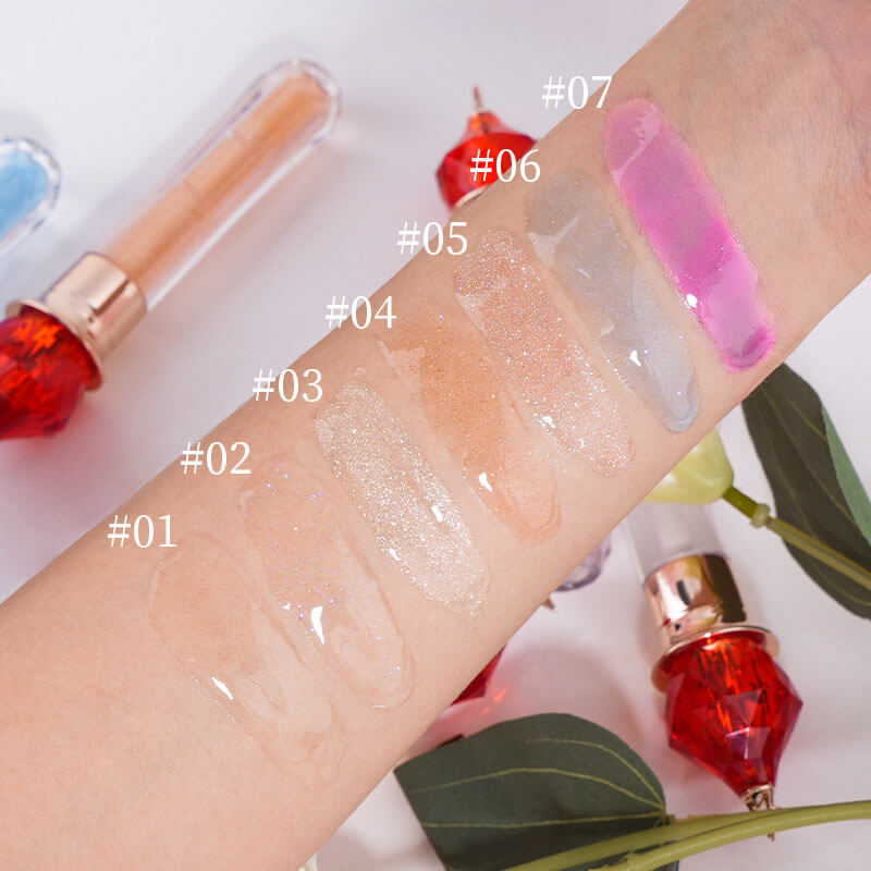 7 color lip gloss clear shimmer black moisturizing vegan diamond lipgloss