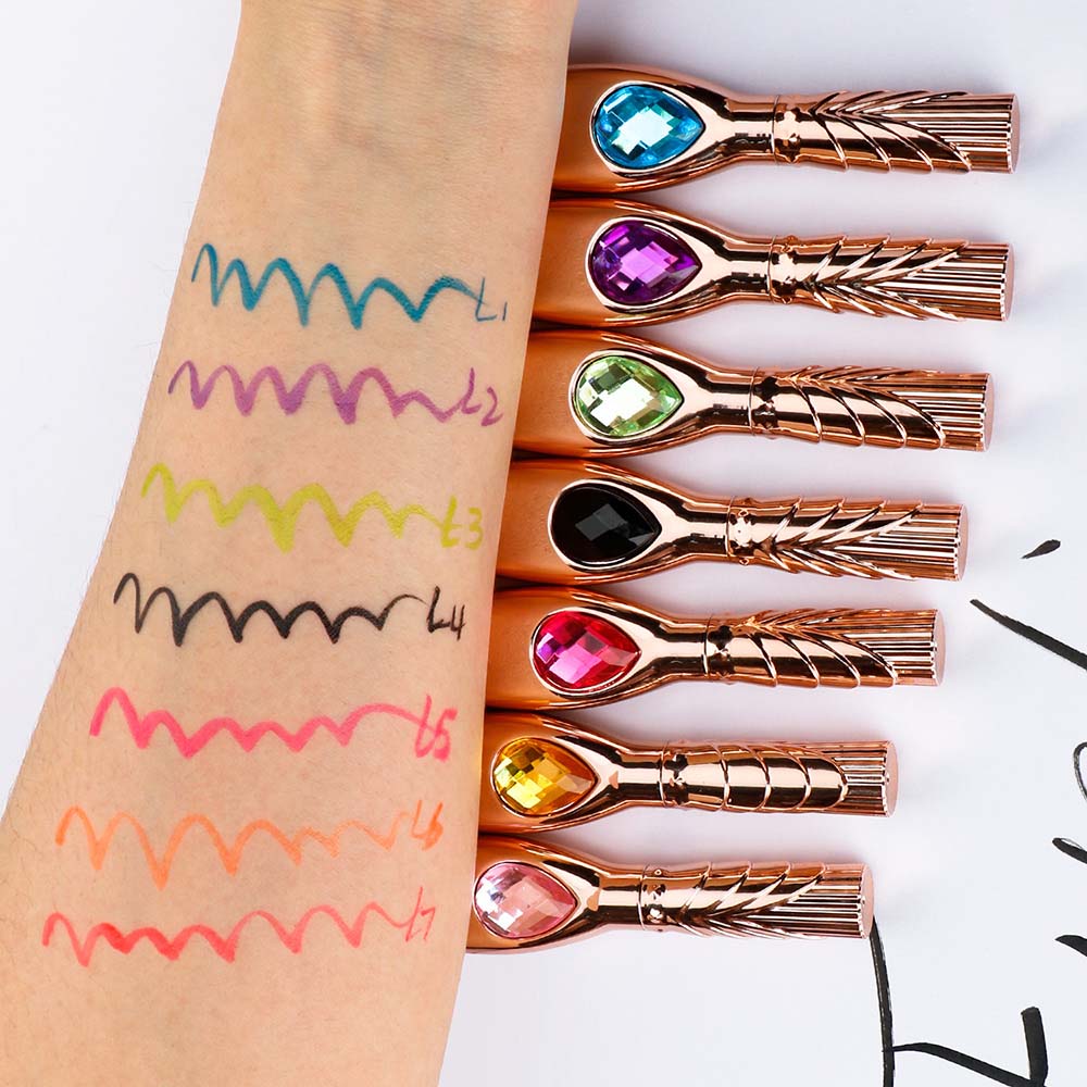 7 Color Liquid Eyeliner Waterproof Dry-Quick Diamond Eye Line Private Label