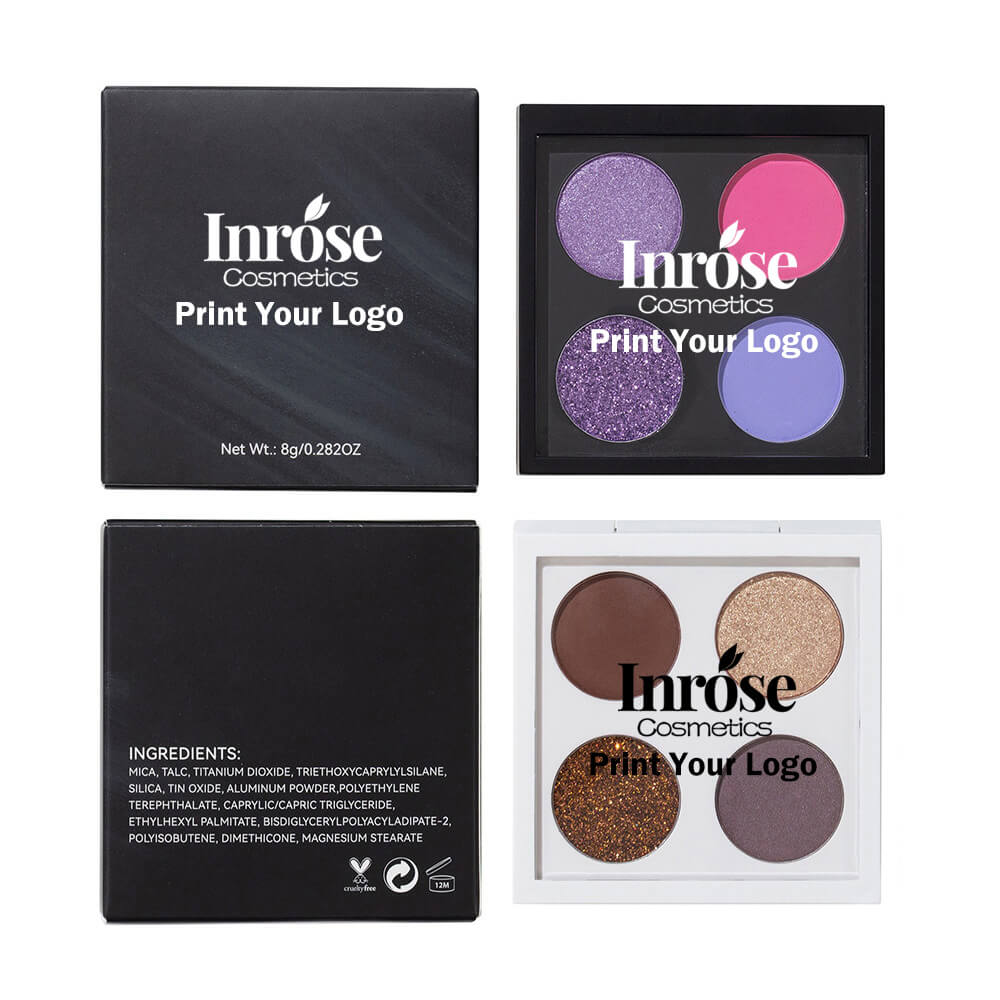 4 Color 26mm Diy Eyeshadow Palette Matte Shimmer High Pigmented Private Label