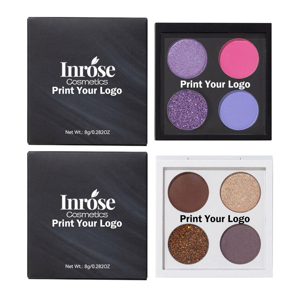 4 Color 26Mm Diy Eyeshadow Palette Waterproof High Pigmented Private Label