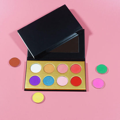 8 color DIY eyeshadow palette matte shimmer glitter high pigmented