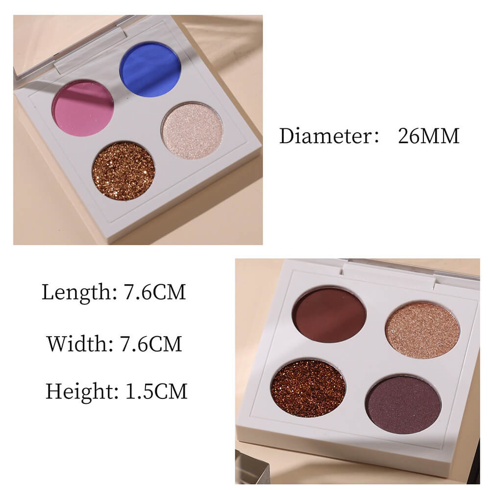 4 color 26mm DIY eyeshadow palette waterproof high pigmented private label
