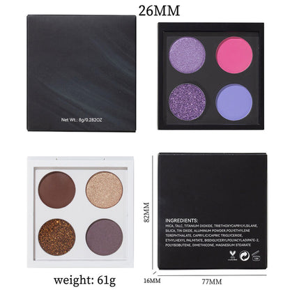 4 color 26mm DIY eyeshadow palette waterproof high pigmented private label
