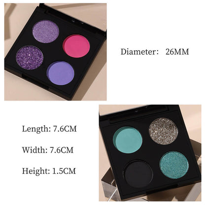 4 color 26mm DIY eyeshadow palette waterproof high pigmented private label