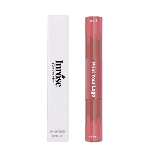 6 color matte lipstick+velvet lipstick double-headed long lasting