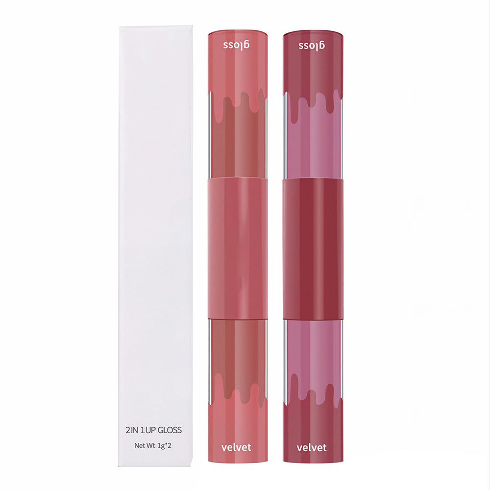 Rouge à lèvres mat 6 couleurs + rouge à lèvres velours double embout longue tenue
