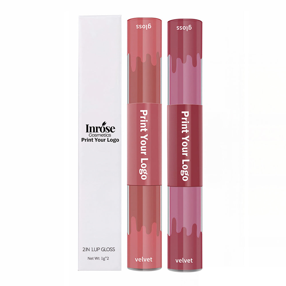 6 Color Duo Matte Lipstick + Velvet Lipstick Double-Headed Long Lasting Vegan