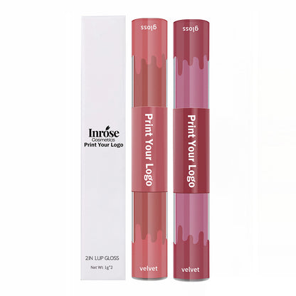 6 Color Duo Matte Lipstick + Velvet Lipstick Double-Headed Long Lasting Vegan