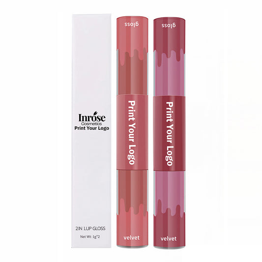 Lápiz labial de 6 colores + brillo de labios mate de dos cabezas