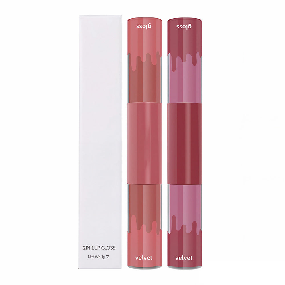 6 Color Duo Matte Lipstick + Velvet Lipstick Double-Headed Long Lasting Vegan