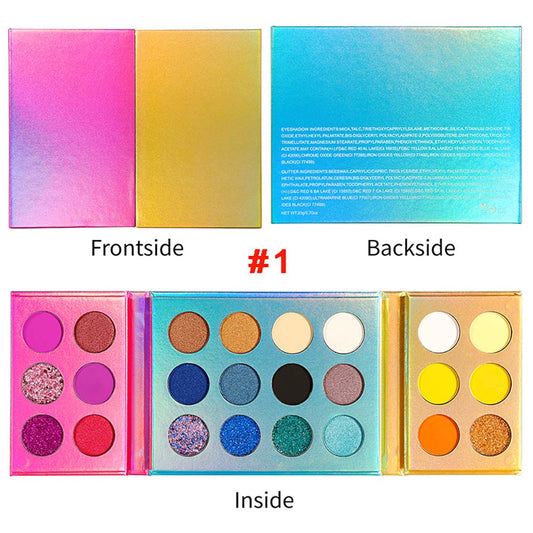 24 Color Double-Door Eyeshadow Palette Foldable Matte Glitter Long Lasting
