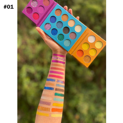 24 Color Double-Door Eyeshadow Palette Foldable Matte Glitter Long Lasting