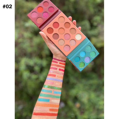 24 Color Double-Door Eyeshadow Palette Foldable Matte Glitter Long Lasting