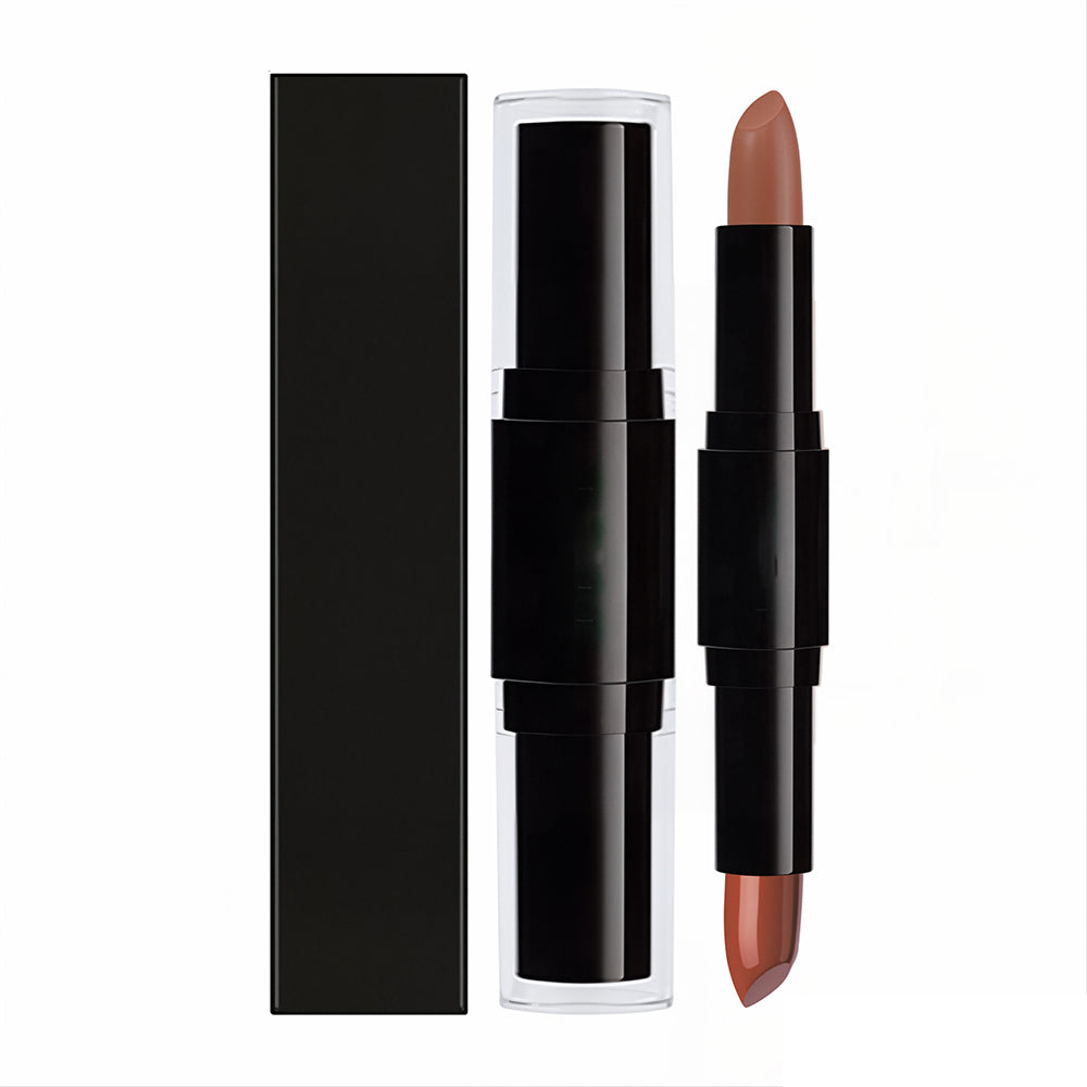 12-Color 2-in-1 Matte & Moisturizing Lipstick Dual Long-Lasting Non-sticky