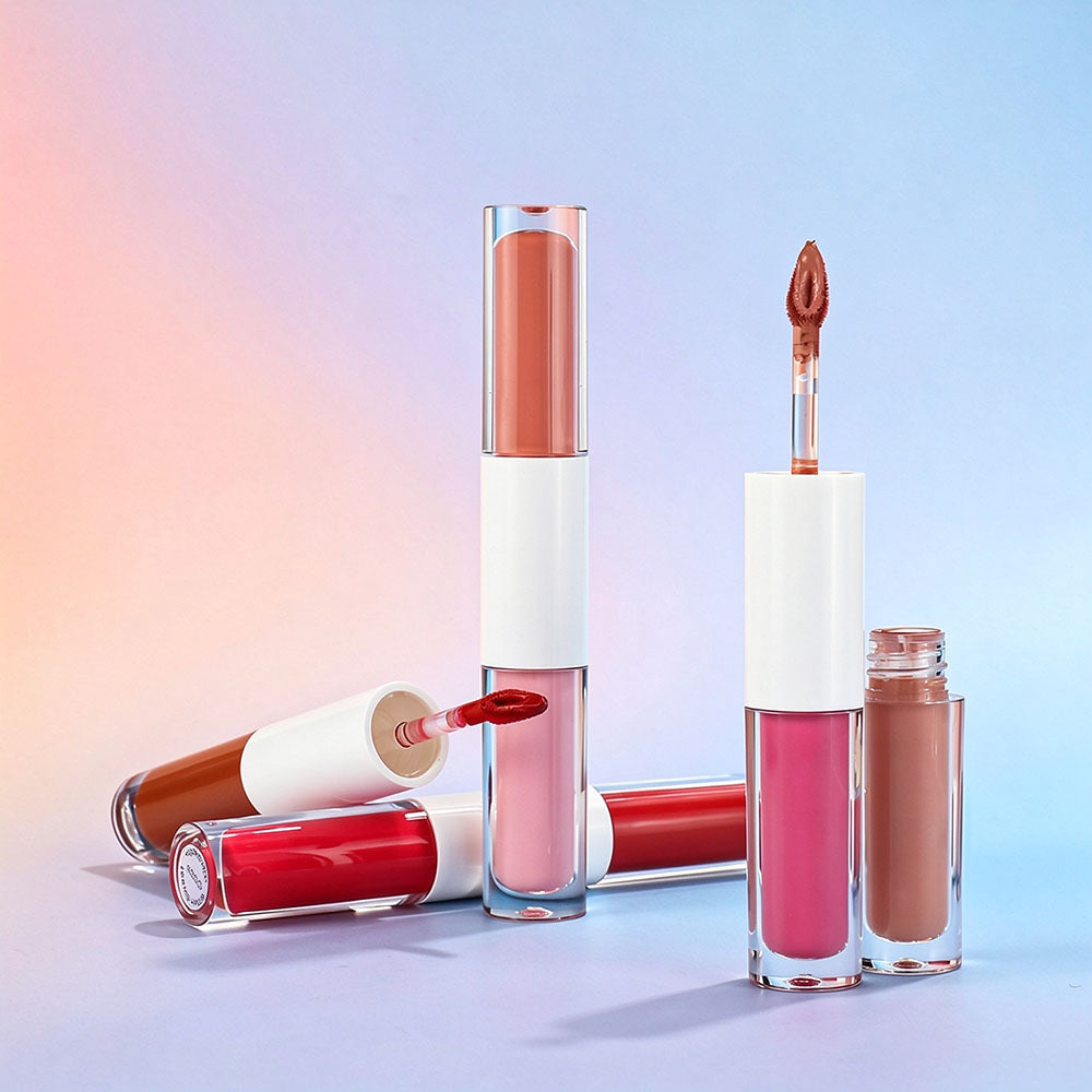 27-Color 2-in-1 DUO Lip Gloss Nude Shimmer with Double Heads Hot Selling