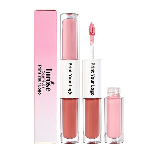 27-Color 2-in-1 DUO Lip Gloss Nude Shimmer with Double Heads Hot Selling