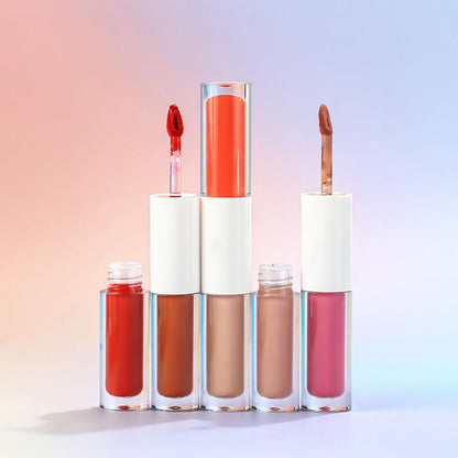 27-Color 2-in-1 DUO Lip Gloss Nude Shimmer with Double Heads Hot Selling