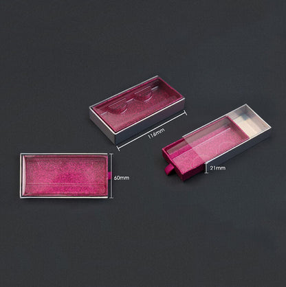 13 color empty eyelash box glitter pull-out lash packaging box with tray