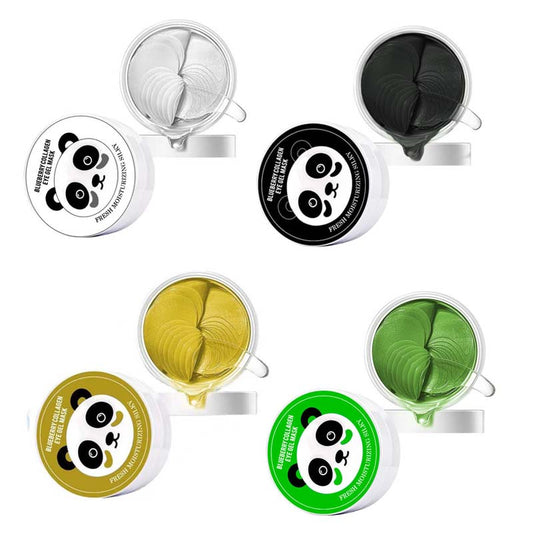 6 color panda eye mask patch crystal seaweed hydrating moisturizing