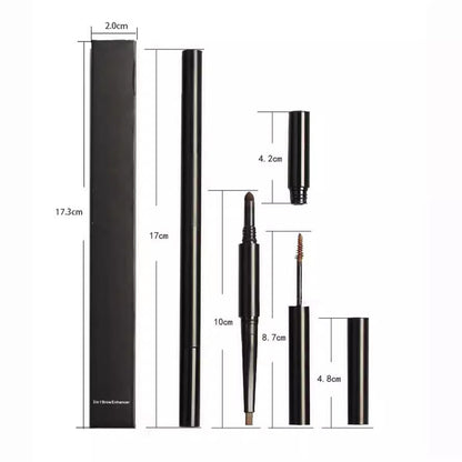 4 Color 3 In 1 Eyebrow Pencil Brow Pen Multi-Function Waterproof Long Lasting