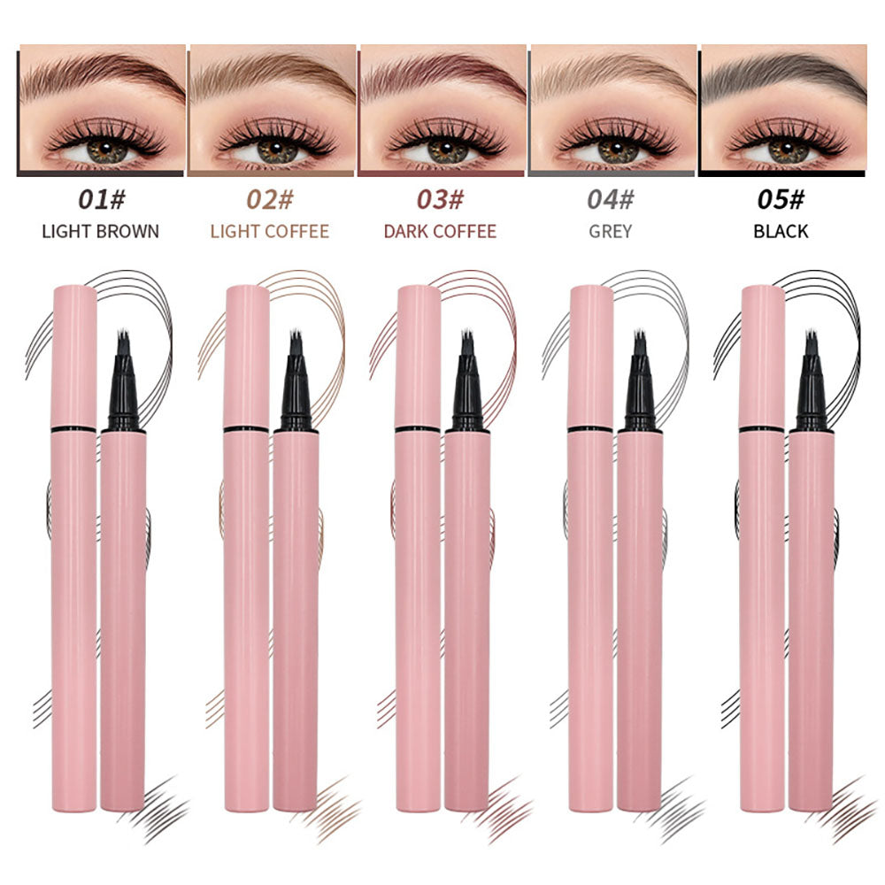 5 Color Liquid Eyebrow Pencil Waterproof Non-Smudge Four-Pronged Brow Pen
