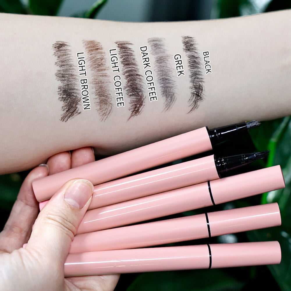 5 Color Liquid Eyebrow Pencil Waterproof Non-Smudge Four-Pronged Brow Pen