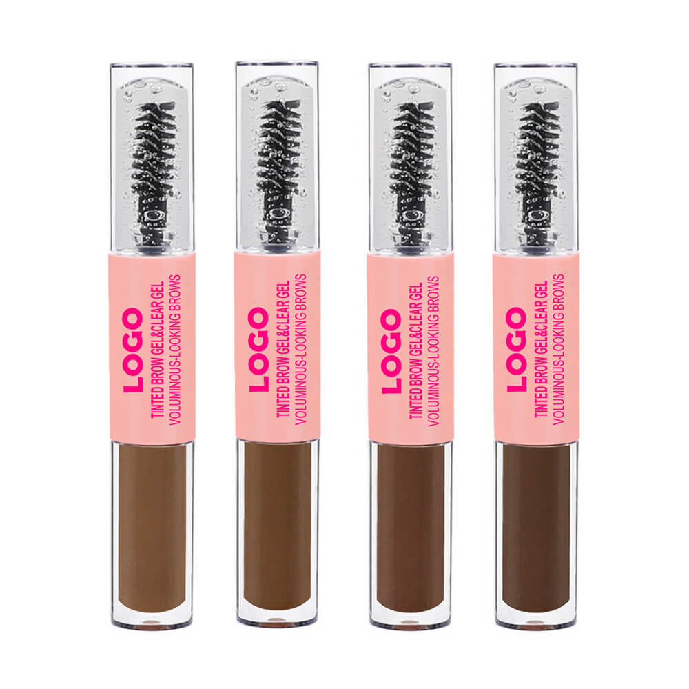 4-Color 2-in-1 Transparent Brow Gel Waterproof Long-Lasting Brow Mascara