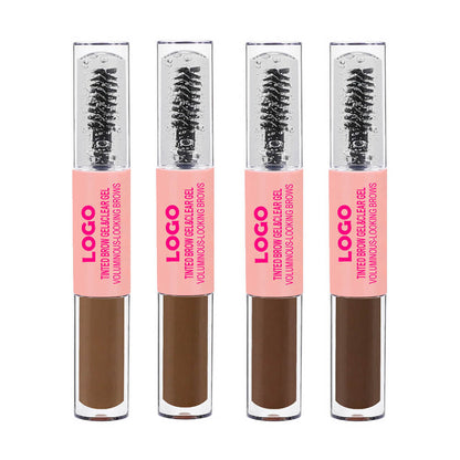 4-Color 2-in-1 Transparent Brow Gel Waterproof Long-Lasting Brow Mascara