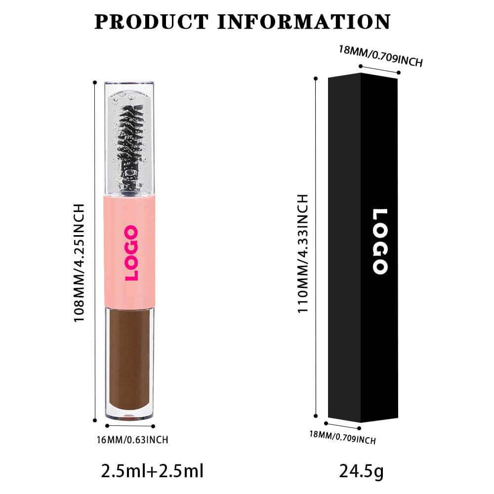 4-Color 2-in-1 Transparent Brow Gel Waterproof Long-Lasting Brow Mascara