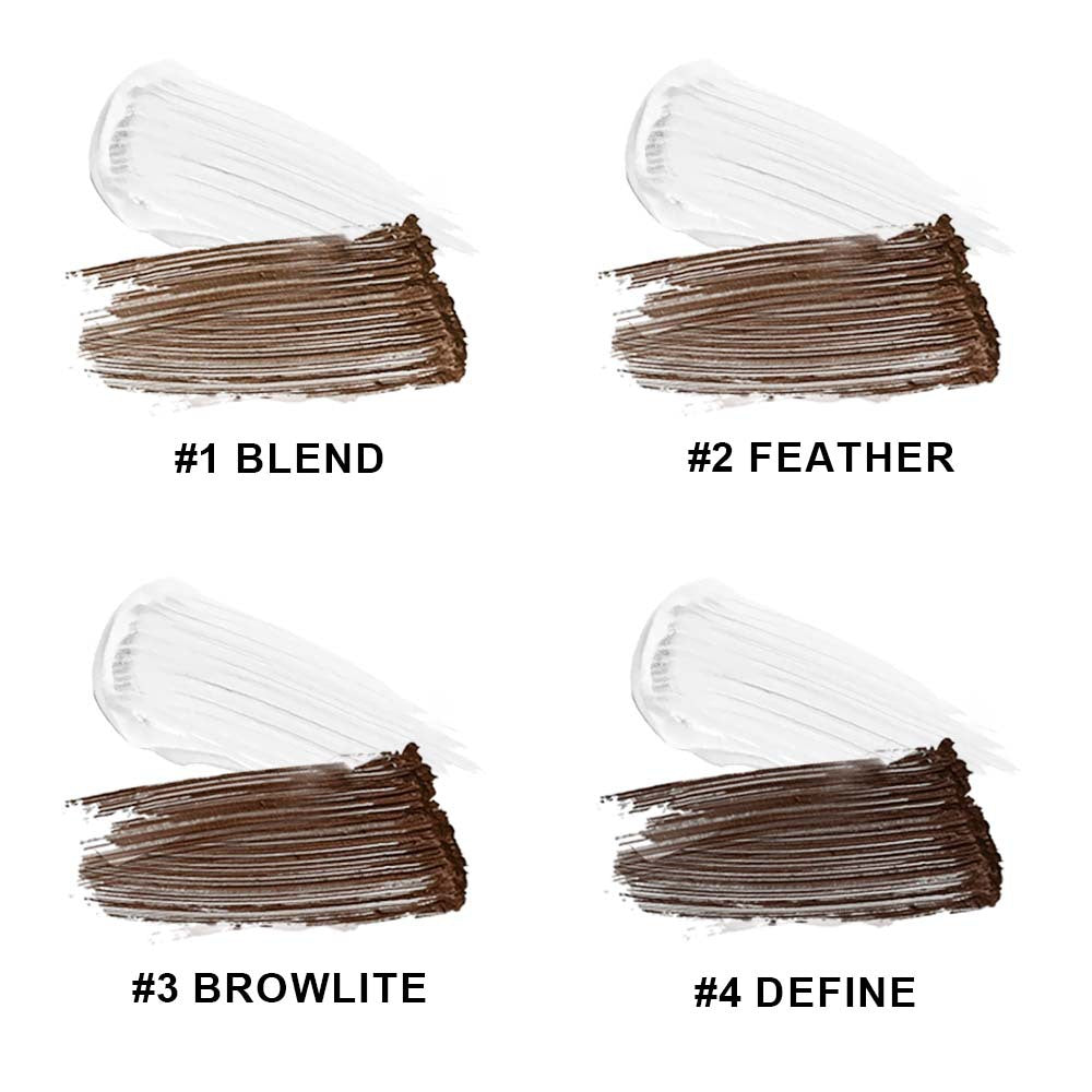 4-Color 2-in-1 Transparent Brow Gel Waterproof Long-Lasting Brow Mascara