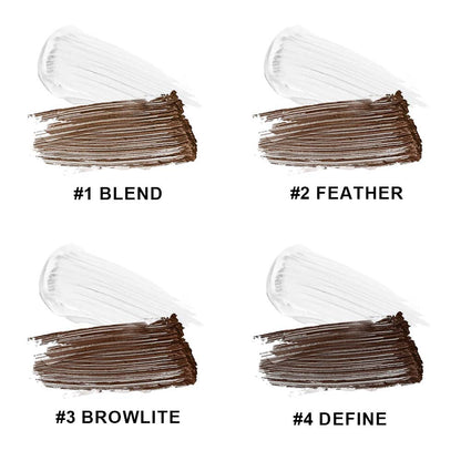 4-Color 2-in-1 Transparent Brow Gel Waterproof Long-Lasting Brow Mascara