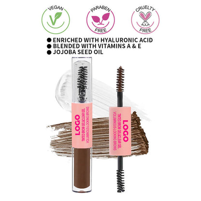 4-Color 2-in-1 Transparent Brow Gel Waterproof Long-Lasting Brow Mascara