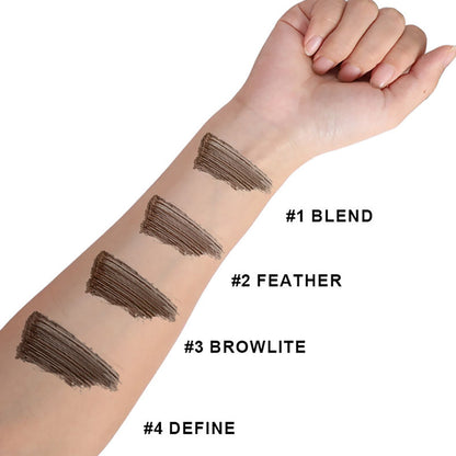 4-Color 2-in-1 Transparent Brow Gel Waterproof Long-Lasting Brow Mascara