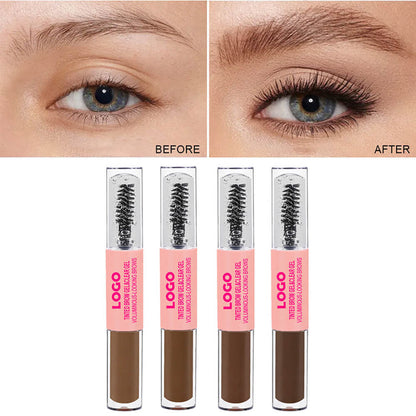 4-Color 2-in-1 Transparent Brow Gel Waterproof Long-Lasting Brow Mascara