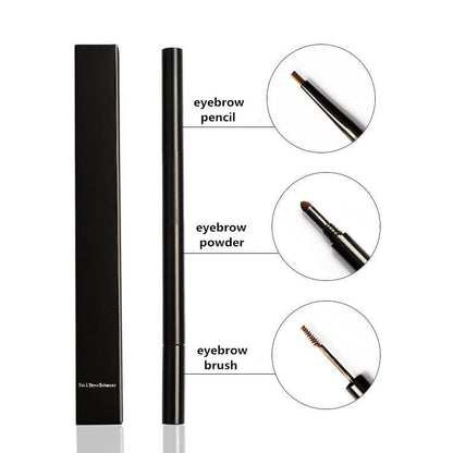4 color eyebrow pencil 3 in 1 brow pen multi-function waterproof