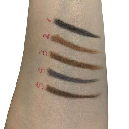 5 color gold eyebrow pencil with brush waterproof triangular rotating