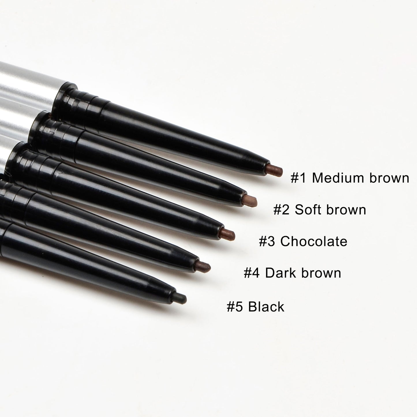5 Color Eyebrow Pencil High Pigmented Silver Brow Pen Waterproof Private Label
