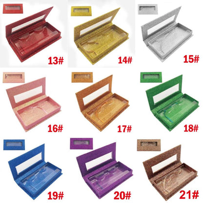 21 color eyelash box empty packaging rectangular window lid box