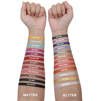 24-Color Eyeliner Gel Matte & Shimmer Waterproof High Pigmented Long-Lasting