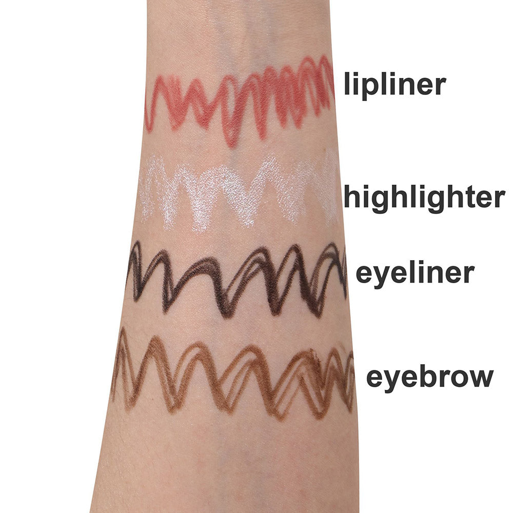 Crayon maquillage 4 en 1 : crayon à sourcils, eyeliner, crayon à lèvres, highlighter, mat et vegan 