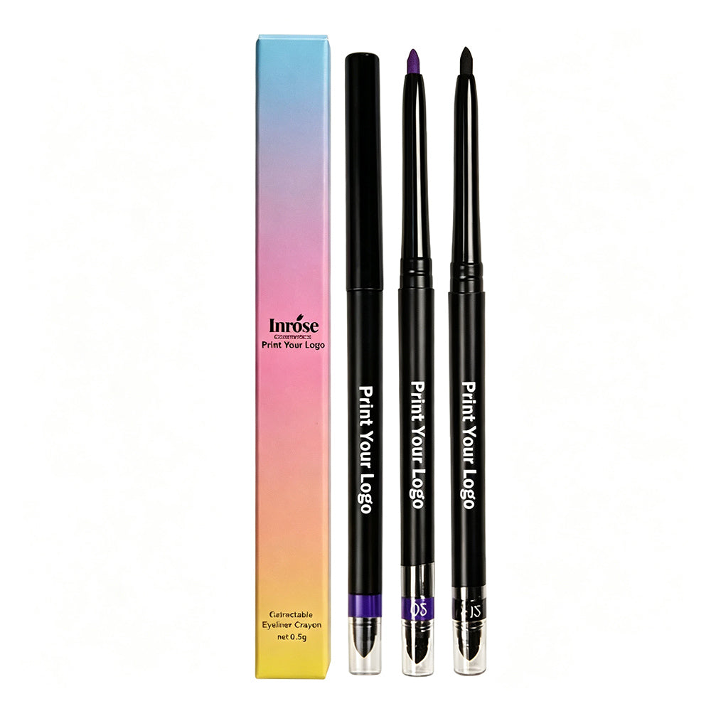 12 Color Eyeliner Pencil Cream Rotating Waterproof Thin-Tip Long Lasting Vegan