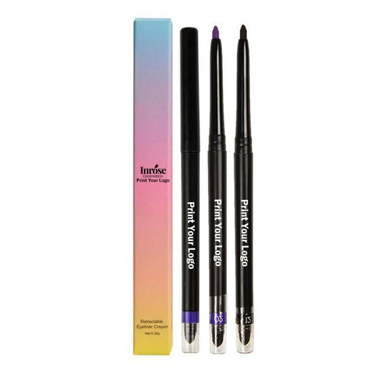 Crayon eyeliner rotatif waterproof à 12 couleurs, mine fine et longue tenue 