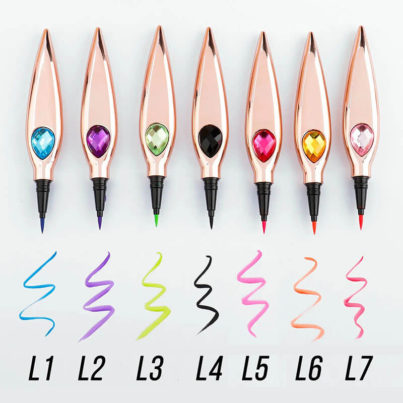 7 color liquid eyeliner waterproof dry-quick diamond eye line