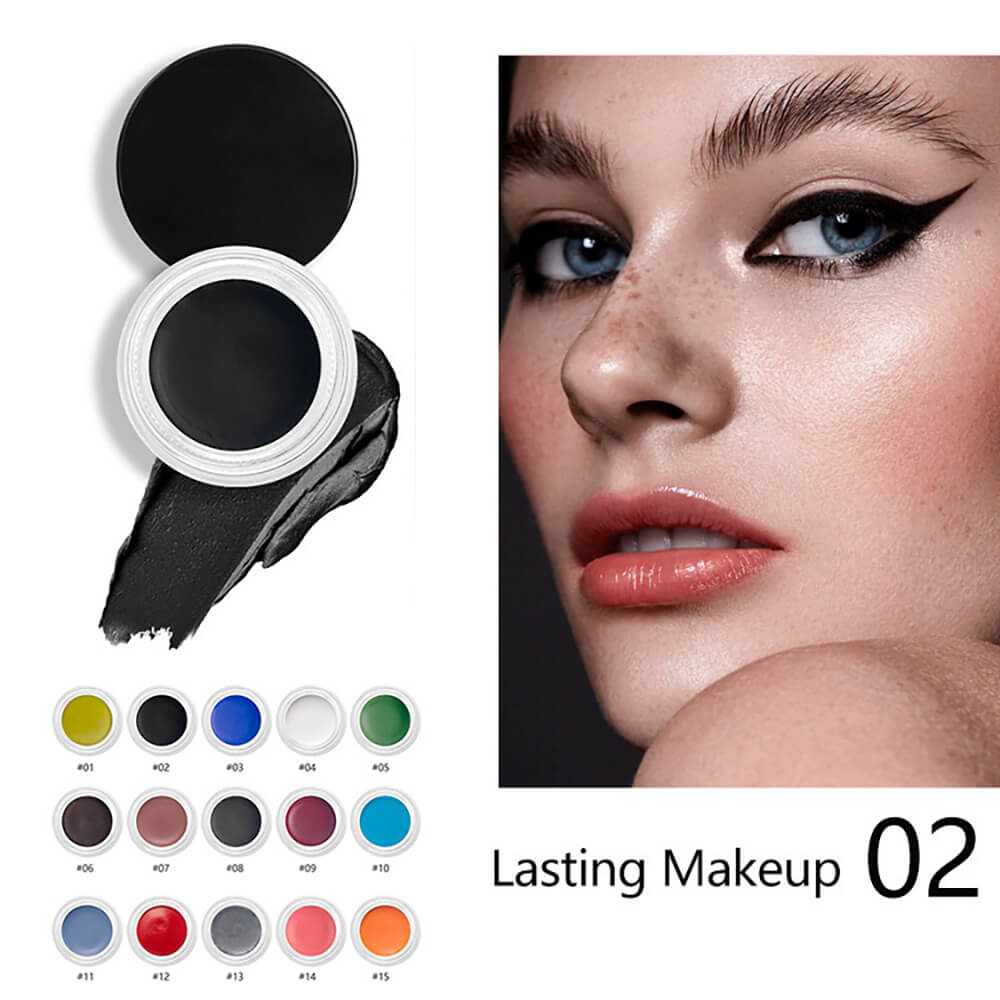 15-Color Eyeliner Gel Colored Eyeliner Cream Long-Lasting Quick-Dry Waterproof