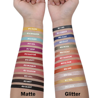 24-Color Eyeliner Gel Matte & Shimmer Waterproof High Pigmented Long-Lasting