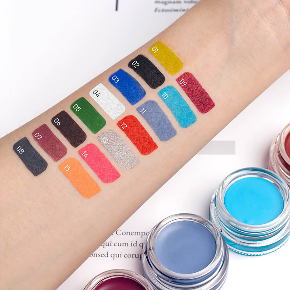 15-Color Eyeliner Gel Colored Eyeliner Cream Long-Lasting Quick-Dry Waterproof
