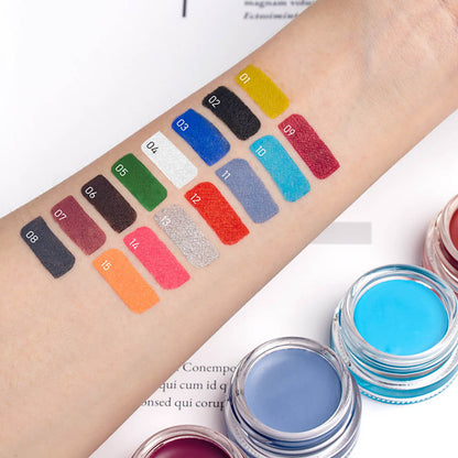 15-Color Eyeliner Gel Colored Eyeliner Cream Long-Lasting Quick-Dry Waterproof