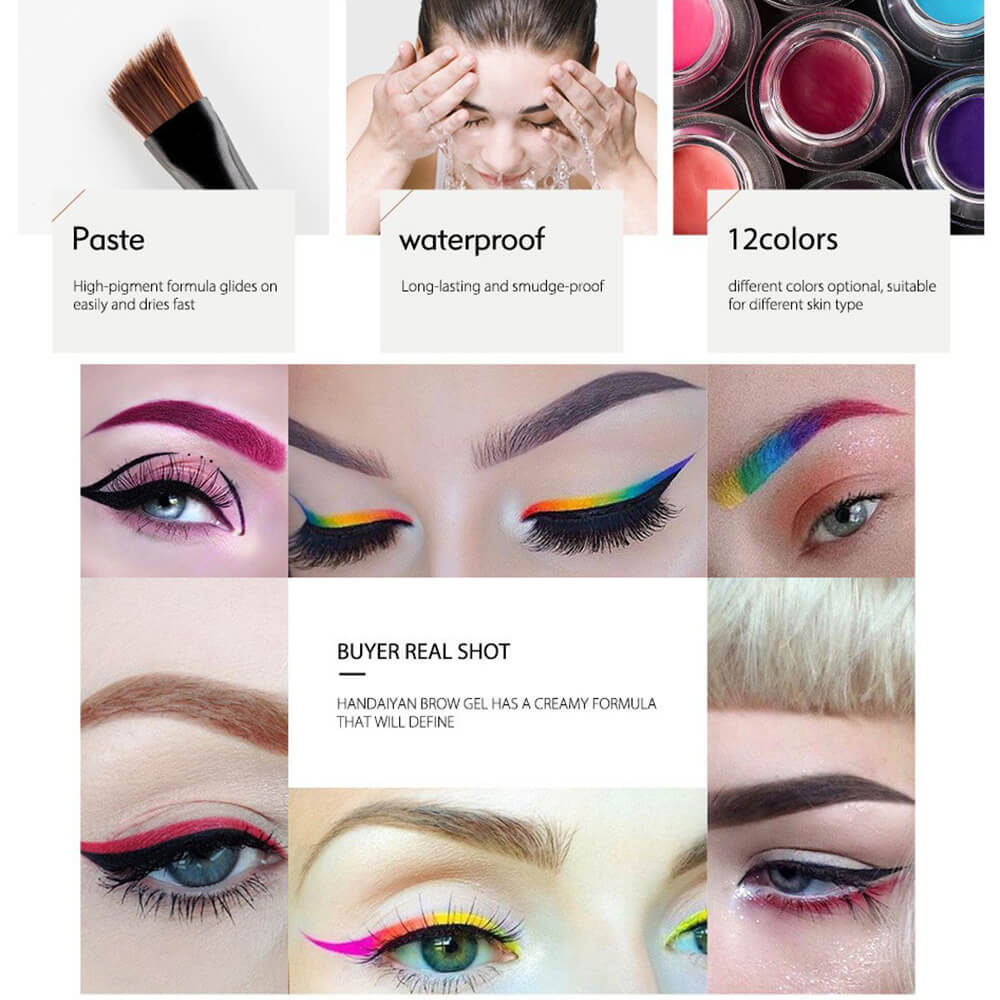 15-Color Eyeliner Gel Colored Eyeliner Cream Long-Lasting Quick-Dry Waterproof