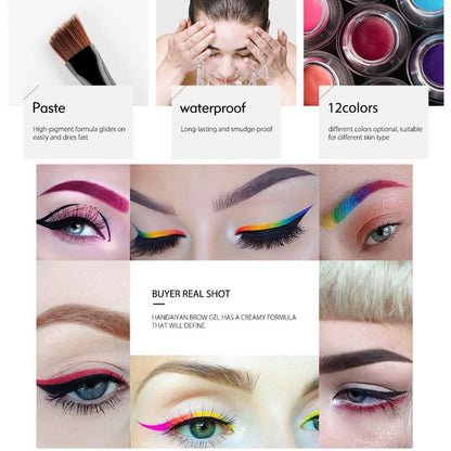 15-Color Eyeliner Gel Colored Eyeliner Cream Long-Lasting Quick-Dry Waterproof