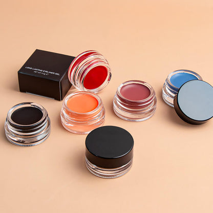 15-Color Eyeliner Gel Colored Eyeliner Cream Long-Lasting Quick-Dry Waterproof